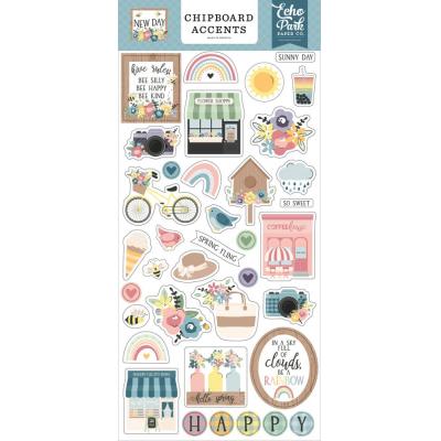 Echo Park New Day Sticker - Chipboard Accents